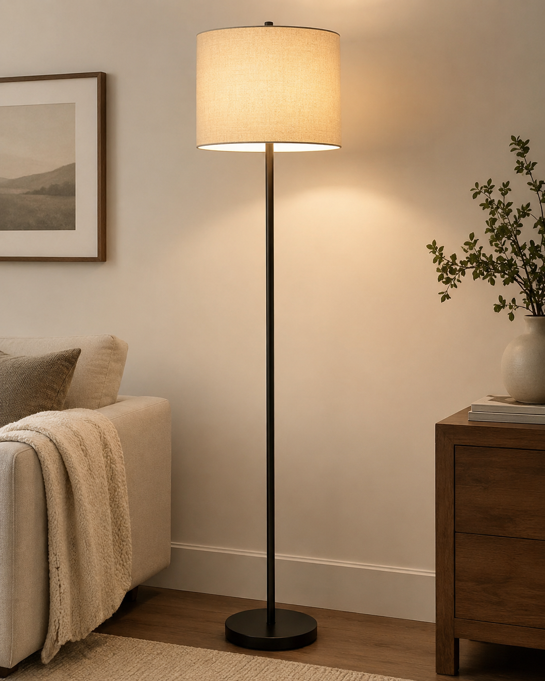 Haven Linen Shade Floor Lamp